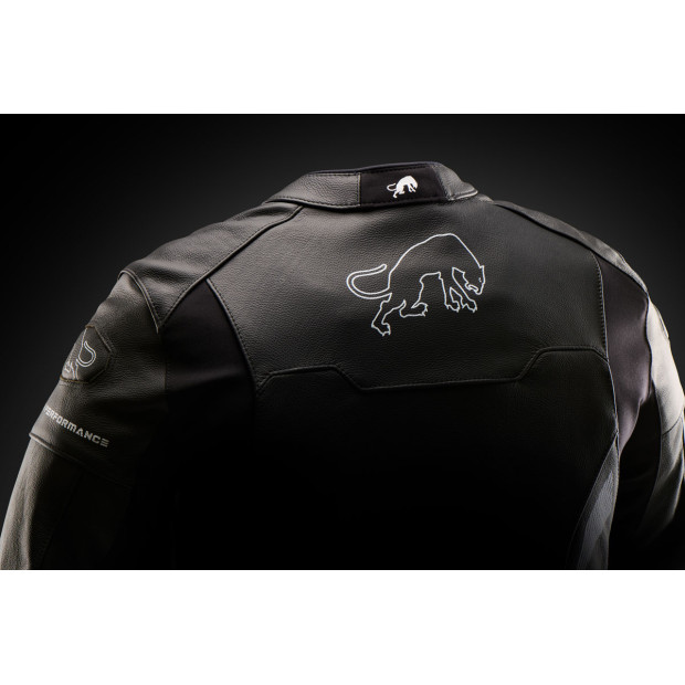 Blouson moto cuir Furygan HELIX Noir-Blanc