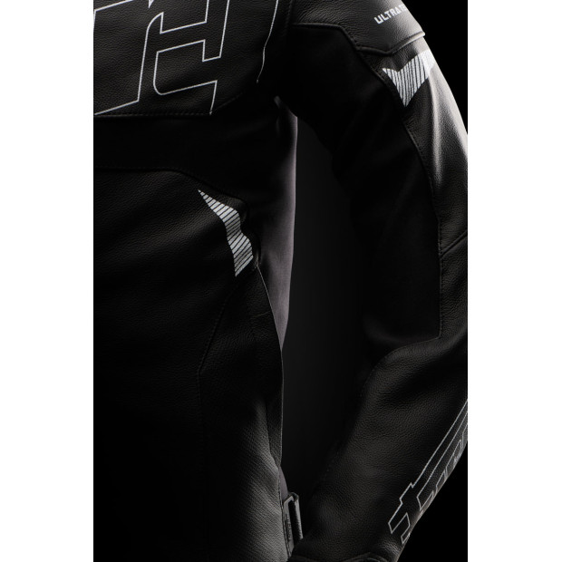 Blouson moto cuir Furygan HELIX Noir-Blanc