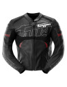 Blouson moto cuir Furygan HELIX Noir-Blanc-Rouge