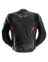 Blouson moto cuir Furygan HELIX Noir-Blanc-Rouge