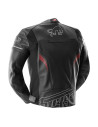 Blouson moto cuir Furygan HELIX Noir-Blanc-Rouge