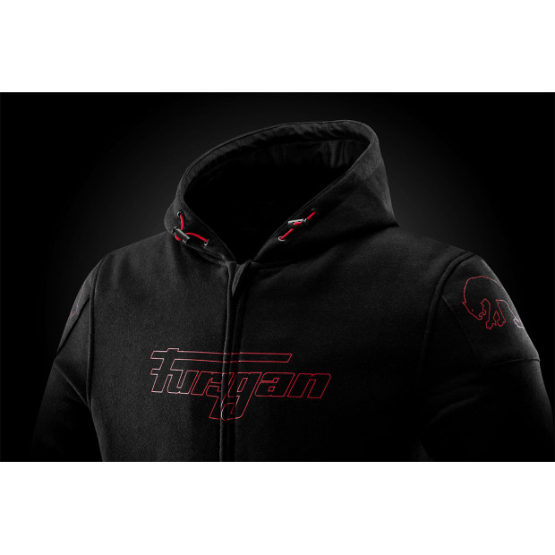 Blouson moto Furygan LIVIO X KEVLAR Noir-Rouge