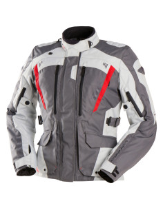 Veste adventure femme Furygan APALACHES LADY EVO Gris-Blanc-Rouge 2