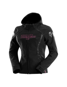 Blouson moto été Furygan SKYE LADY Noir-Rose 2