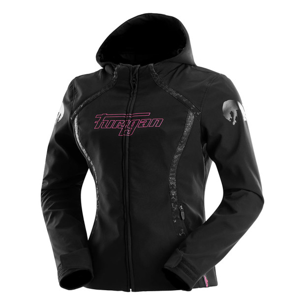 Blouson moto été Furygan SKYE LADY Noir-Rose