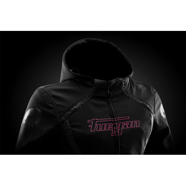 Blouson moto été Furygan SKYE LADY Noir-Rose