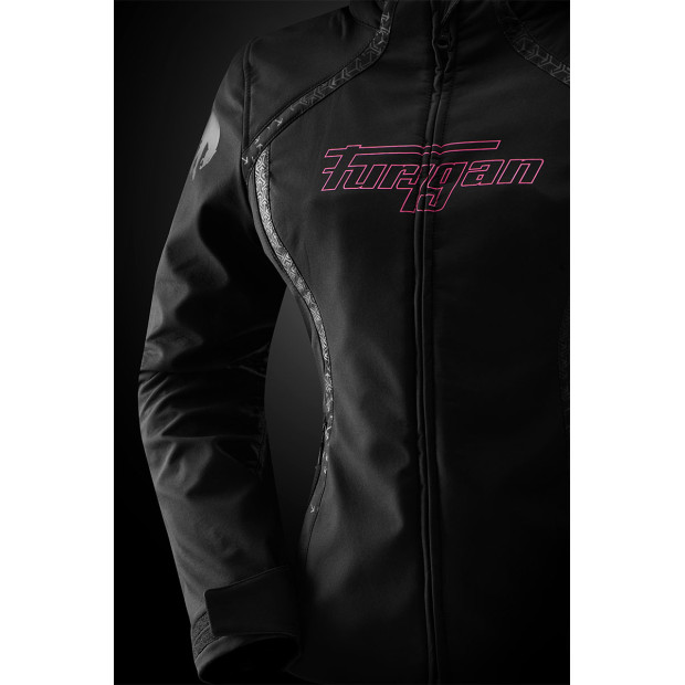 Blouson moto été Furygan SKYE LADY Noir-Rose