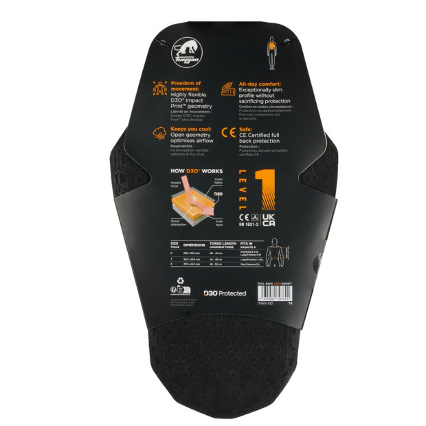 Protections Furygan FULL BACK D3O GHOST
