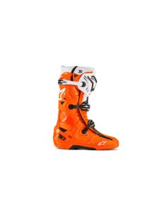 Bottes cross Alpinestars Tech 10 Enduro - Orange Fluo Noir Blanc 2