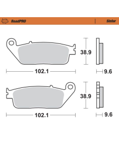 Plaquettes de frein MOTO MASTER métal fritté 402601 Road Pro Sinter