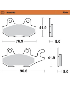 Plaquettes de frein MOTO MASTER métal fritté 402902 Road Pro Sinter