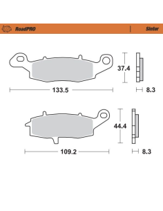 Plaquettes de frein MOTO MASTER métal fritté 404101 Road Pro Sinter