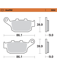 Plaquettes de frein MOTO MASTER métal fritté 407702 Road Pro Sinter
