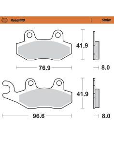 Plaquettes de frein MOTO MASTER métal fritté 410501 Road Pro Sinter