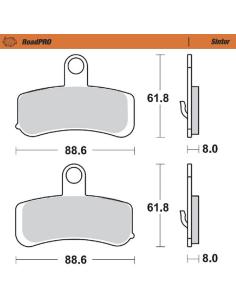 Plaquettes de frein MOTO MASTER métal fritté 411501 Road Pro Sinter