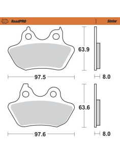 Plaquettes de frein MOTO MASTER métal fritté 412002 Road Pro Sinter