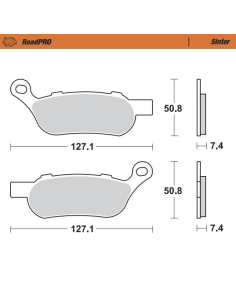 Plaquettes de frein MOTO MASTER métal fritté 412102 Road Pro Sinter