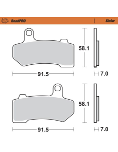 Plaquettes de frein MOTO MASTER métal fritté 412202 Road Pro Sinter