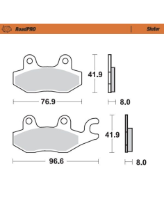 Plaquettes de frein MOTO MASTER métal fritté 412803 Road Pro Scooter