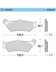 Plaquettes de frein MOTO MASTER métal fritté 093112 Racing GP