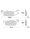 Plaquettes de frein MOTO MASTER métal fritté 096011 SinterPro Racing