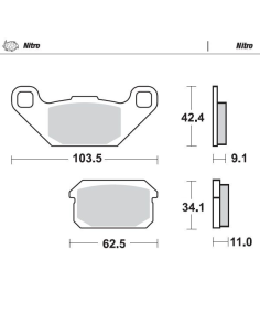Plaquettes de frein MOTO MASTER métal fritté 099621 Nitro