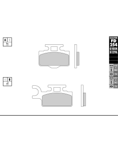 Plaquettes de frein GALFER G1054TT organique semi métal TT FD254