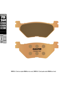 Plaquettes de frein GALFER G1380 sinter maxi scoot FD260