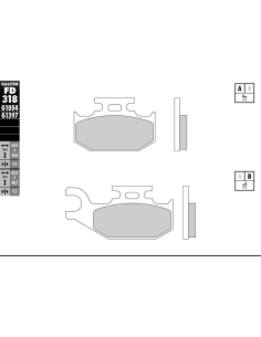 Plaquettes de frein GALFER G1054 organique semi métal FD318