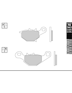 Plaquettes de frein GALFER G1054TT organique semi métal TT FD362