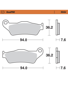 Plaquettes de frein MOTO MASTER métal fritté 400203 Road Pro Scooter