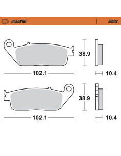 Plaquettes de frein MOTO MASTER métal fritté 400503 Road Pro Scooter