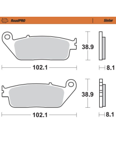 Plaquettes de frein MOTO MASTER métal fritté 400703 Road Pro Scooter