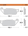Plaquettes de frein MOTO MASTER métal fritté 400703 Road Pro Scooter