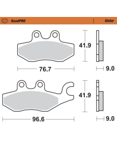 Plaquettes de frein MOTO MASTER métal fritté 400903 Road Pro Scooter