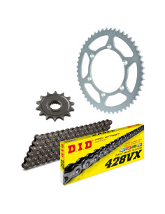 Kit chaine moto 14x52 428 DID - Couronne acier - DID428VX Noir-Noir - Yamaha MT-125 2020- - YZF125 R 2019-21