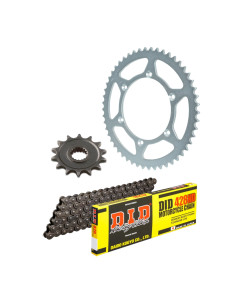 Kit chaine moto 16x47 428 DID - Couronne acier - DID428HD Noir-Noir - Suzuki RG125 F Fun-Wolf 1992-95