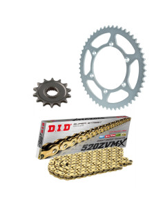 Kit chaine moto 17x45 520 DID - Couronne alu - DID520ZVM-X Or-Or - BMW S1000 RR 2012-18 - S1000R 2013-20