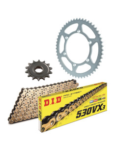 Kit chaine moto 16x41 530 DID - Couronne acier - DID530VX3 Or-Noir - Honda 1000 CBF 2010-2012