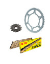 Kit chaine moto 15x43 520 DID - Couronne acier - DID520VX3 Or-Noir - Ducati