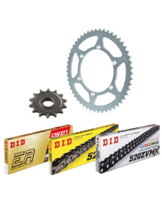 Kit chaine moto 15x42 520 DID - Couronne acier - Type de chaine au choix - Ducati 800 S2R 2005-07