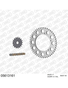 Kit chaine moto 17x48 428 AFAM - Couronne acier - Type de chaine au choix - Gilera 125 Coguar 1999-2002