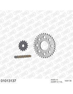 Kit chaine moto 15x36 428 AFAM - Couronne acier - Type de chaine au choix - Honda CG 125 W 1998-2003