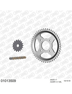 Kit chaine moto 17x50 428 AFAM - Couronne acier - Type de chaine au choix - Honda CLR 125 City FLY 1998-2003