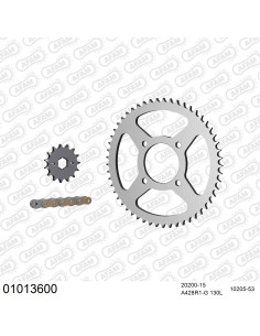 Kit chaine moto 15x53 428 AFAM - Couronne acier - 428 R1-G - Honda MTX 125 R 1983-1986