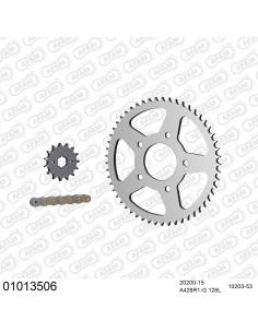 Kit chaine moto 15x53 428 AFAM - Couronne acier - Type de chaine au choix - Honda XL 125 R 1982-1997