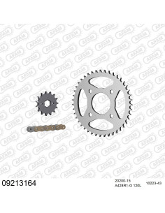 Kit chaine moto 15x43 428 AFAM - Couronne acier - Type de chaine au choix - Shunlan 125 CL3A 2005