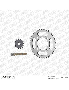 Kit chaine moto 15x45 428 AFAM - Couronne acier - Type de chaine au choix - Suzuki GZ 125 Marauder 1998-2011