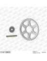 Kit chaine moto 14x50 428 AFAM - Couronne acier - Type de chaine au choix - Suzuki TS 125 A / B 1975-1978