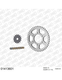 Kit chaine moto 15x44 428 AFAM - Couronne acier - Type de chaine au choix - Suzuki TS 125 C ER 1979-1982